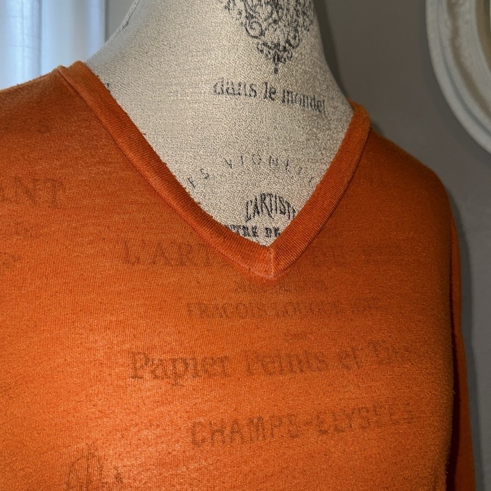 Hutch men’s v-neck shortsleeve t-shirt soft vintage set of 2 tan & orange Large​ - Picture 13 of 16